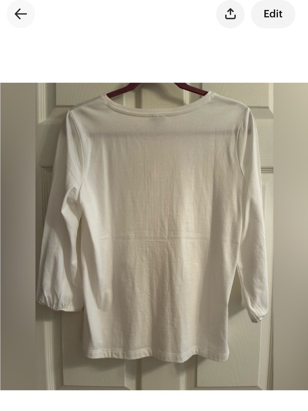 Two Talbots 3/4  Sleeve Pintuck Tee.
 One white and one pink.
Petite small.
NWT - Picture 3 of 12